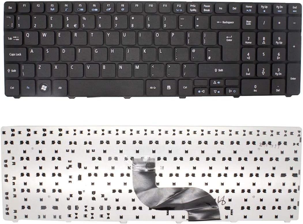 NEW REPLACEMENT FOR ACER ASPIRE E1-571 LAPTOP NOTEBOOK ENGLISH KEYBOARD UK LAYOUT BLACK COLOR