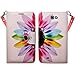 Samsung Galaxy Note 2 Case - Magnetic Leather Flip Book Wallet Pouch, Slim Folio with Kickstand For Samsung Galaxy Note 2 - Sun Flower