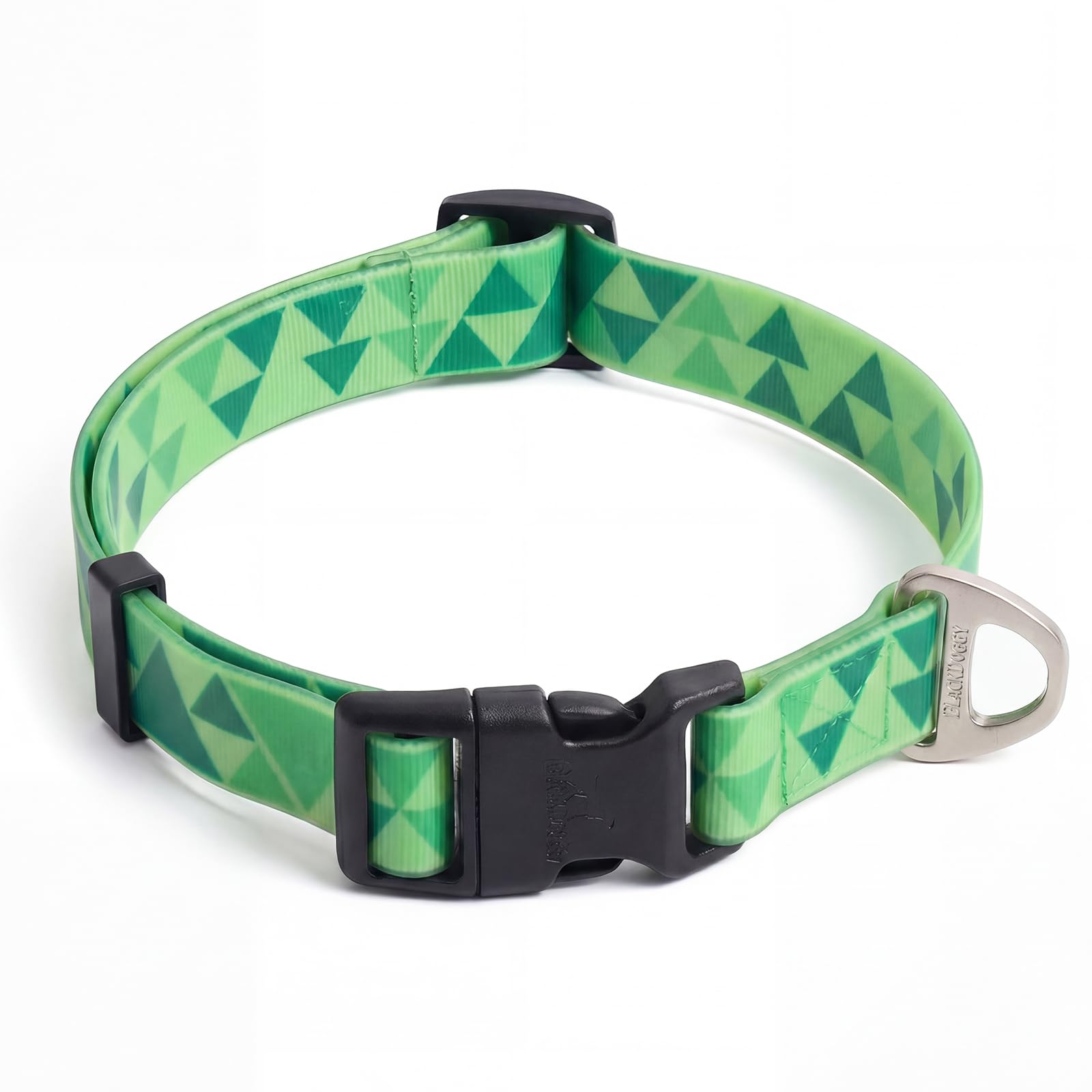 BlackDoggy Waterproof & Odor-Resistant Dog Collar, Heavy-Duty D-Ring & Adjustable Fit, Pet Collar for Small, Medium and Large Dogs (Medium, Green)