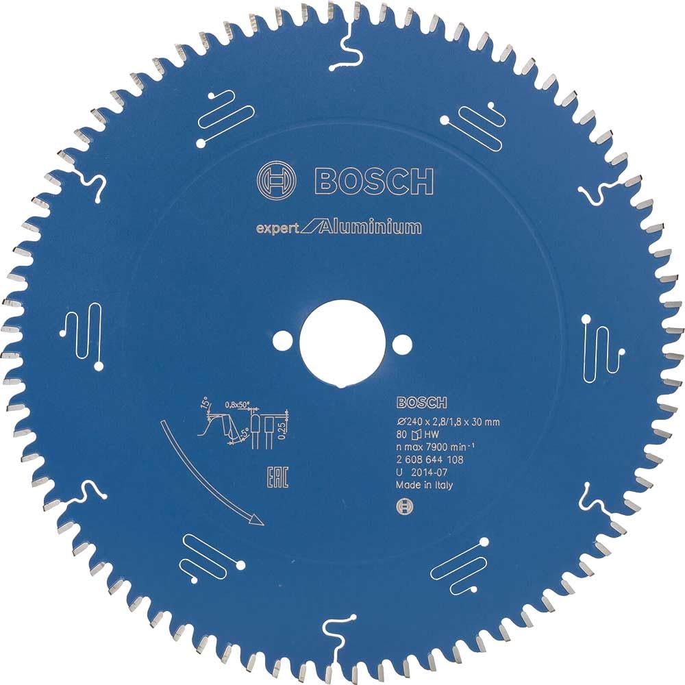 Bosch 2608644108 EXALH 80 Tooth Top Precision Circular Saw Blade, 0 V, Blue