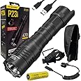 Nitecore P23i Long Range Tactical Flashlight- 3,000 Lumens w/ RSW2i Remote Switch, GM06 Offset Mount, Battery and Eco Sensa USB-C Cable