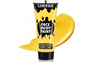 Yellow Face Body Paint for Halloween Makeup, Cream Water-Based, 2.37Oz | Washable Full-Coverage Facepaint Foundation for Skin