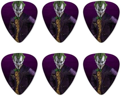 Amazon Com Batman Arkham Asylum Video Game Joker Novelty Guitar Picks Medium Gauge Set Of 6 Musical Instruments