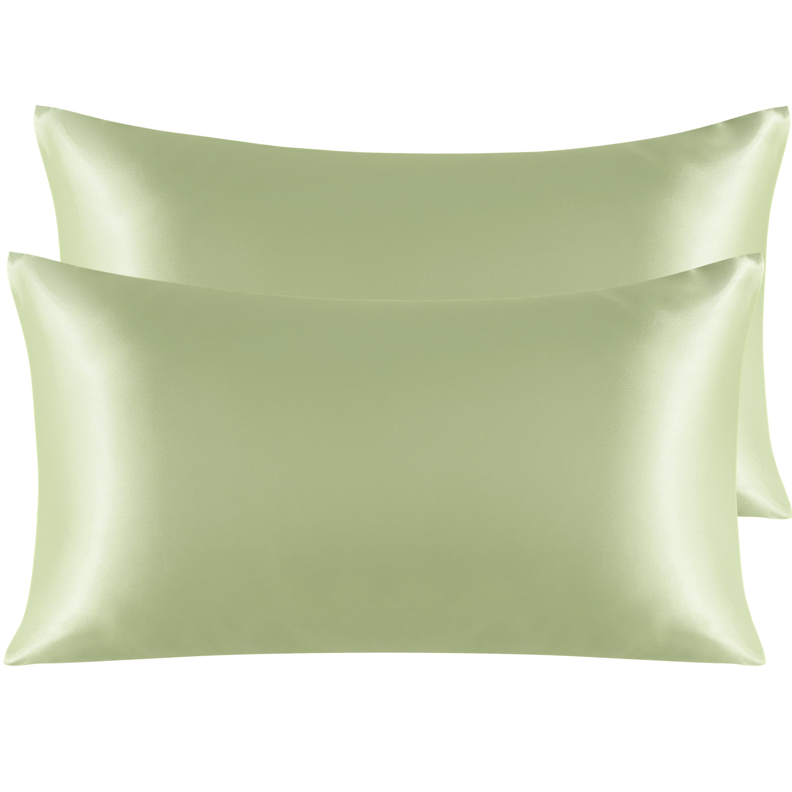 NTBAY Silk Satin Pillowcases - Satin Pillowcase for Hair and Skin, Pillow Cases 2 Pack with Envelope Closure, 50x90 cm, Sage Green — image 1