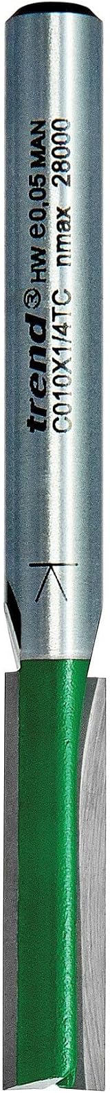 Trend TrendCraftPro Straight Two Flute Router Cutter Bit 1/4 Shank 7.1mm view 2