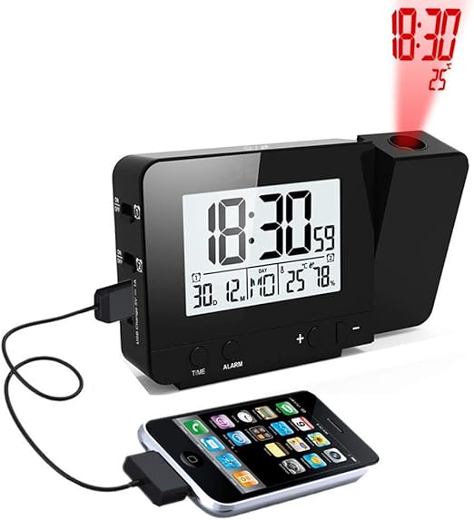 Kcdream Reloj Proyector, Digital Reloj Despertador con 2 Alarma ...