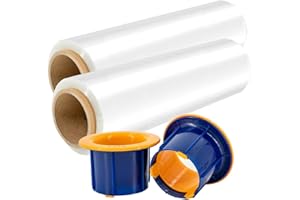 PofA Plastic Stretch Wrap Film Roll, 2 Pack 18” Clear 1200 Feet 80 Gauge (20 Micron) Industrial Heavy Duty Plastic Shrink Wrap Roll for Packing, Shipping, Pallet, Cling, Furniture, Moving Supplies
