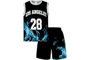 Boys Basketball Jersey Sleeveless Short Sets Basketball Uniform Set for Kids