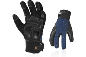 Vgo... Work Gloves Men, Mechanic Gloves for Men,Anti Vibration Gloves for Power Tools(XL,Dark Blue,SL8777)