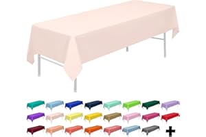 PARTY ULYJA Blush Pink Tablecloths Plastic 3-Pack Premium 54 Inches x 108 Inches Disposable Table Covers Decorative Table Cloths for Rectangle Tables