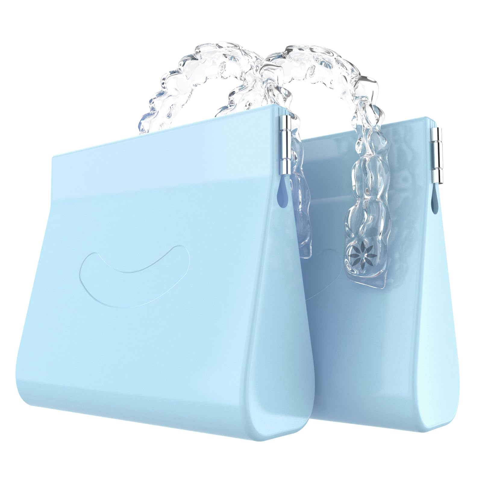 Photo 1 of 2Pack Silicone Retainer Case, Soft Cute Retainer Bag with Vent Holes, Compatible with Invisalign, Mouth Guard Case, Blue