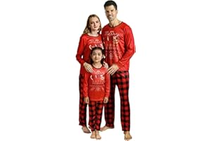 FTZGZ Christmas Pajamas Family or Couples Christmas Pajamas Matching Set Christmas Elf Pajamas Holiday Party Pajama Matching