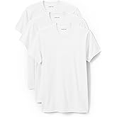 Lands' End Essentials Men's Crew Neck T-Shirt 3 Pack - Premium Cotton Tee, Casual Regular Fit