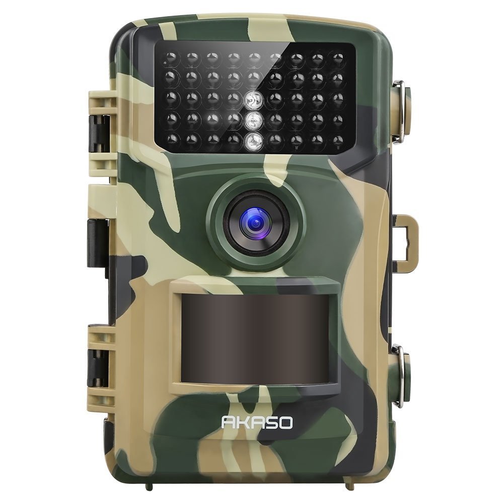 AKASO 14MP Trail Camera Night Vision 1080P Hunting Camera IP66 Waterproof Game Camera 120 Degree Wide Angle with 2.4 Inch LCD- Loop Recording