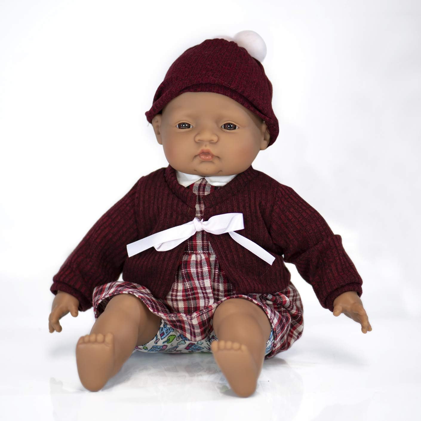 Miniland Miniland31067 40 cm Unisex Bald South American Baby Doll without Underwear, Multi-color - Image 5