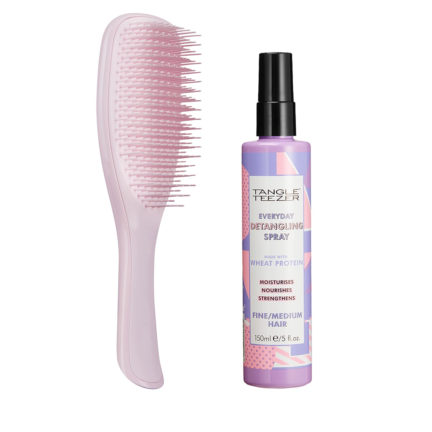 Tangle Teezer The Wet Detangler, Millennial Pink with Everyday Detangling Spray