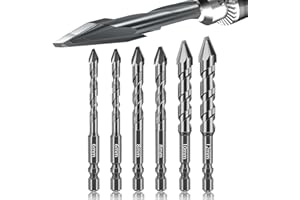 SONCHIE High Hardness Skewed Head Eccentric Drill Set of 6 Suitable for Drills Glass/Brick/Plastic/Cement/Wood/Tile/Etc Professional Masonry Drill Set
