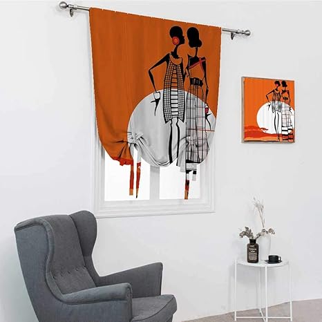 GugeABC - Cortinas para ventana de cocina africana, paisaje de