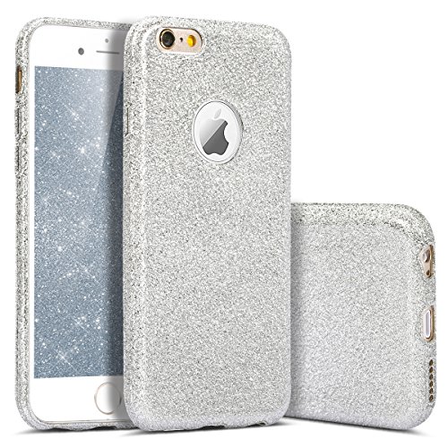 iPhone 6S Case,iPhone 6 / 6S Bling Glitter TPU Case,PHEZEN Makeup Series Shinning Protective Bumper Sparkle Luxury Glitter Flexible Soft Rubber Gel Silicone Back Case for iPhone 6/6S 4.7" (Silver)