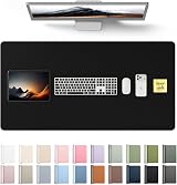 YSAGi Leather Desk Mat Large 100 x 50 cm Non-Slip Waterproof Black