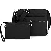 ETidy Crossbody Bag For Women Waterproof Lightweight Casual Shoulder Handbag Purse(Black Upgrade