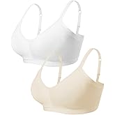 Komfokore Seamless Bra for Women Stretch Wireless Bras Underarm Smoothing Bras