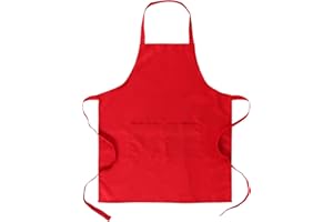 MIKI WELL Bib Aprons- Mixed Color Apron with Pockets, for Kitchen Cooking Restaurant BBQ Painting Crafting