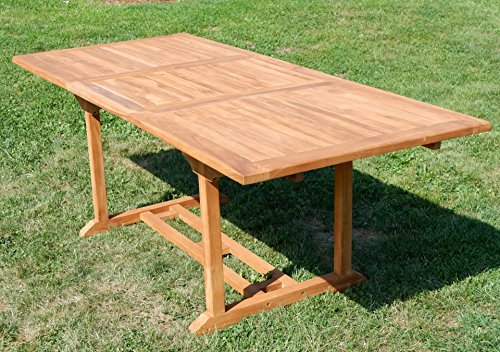 ASS Teak XXL Ausziehtisch 150/210x90 cm Holztisch Gartentisch Garten Tisch 150/210 Länge 90cm Breite Holz Modell: JAV-SABA – Bild 8