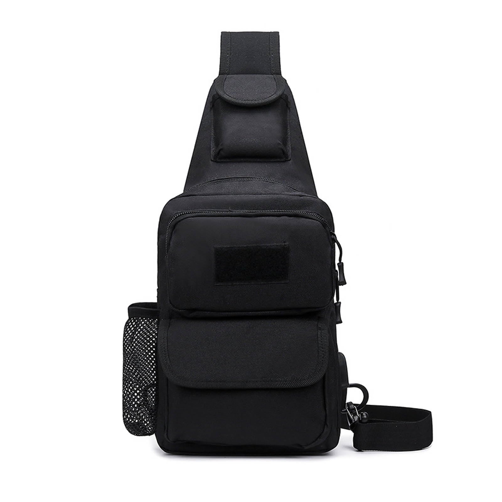 FANDARE Tactical Sling Bag Military Chest Bag Shoulder Backpack Crossbody Bags with USB Charging Port Tactical Small Rucksack for Men Women Hiking Range Travel Outdoor Sports Cover Pack Black — image 1