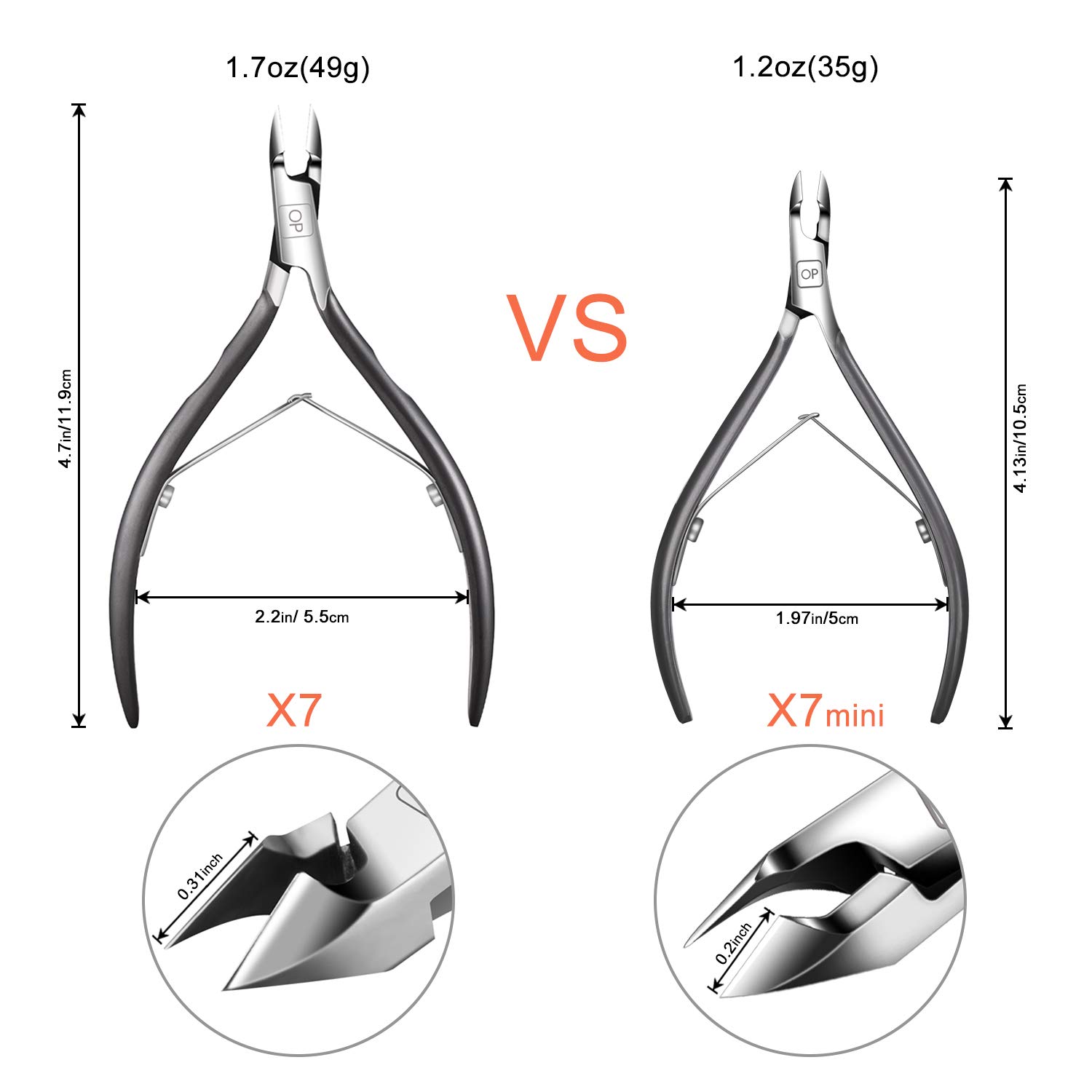 Cuticle Nippers Salon Grade for Manicurist Extremely Sharp Effortless Cuticle Trimmer Precise Clippers Pedicure Manicure Nail Care Tool, opove X7 mini, Space Gray: Beauty