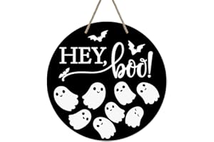 YASMART LIFE Halloween Decorations Welcome Door Sign Halloween Front Door Wall Signs Wood Hanging Decor Wreath Home Party Outdoor Door Hanger