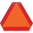 Ignixia Slow Moving Vehicle Sign, Rust free Aluminium Slow Moving Vehicle Triangle signs, 14”x 16” Inches Orange base with Reflective border, SMV Sign for Golf Cart, UTV, safety signs