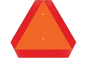 Ignixia Slow Moving Vehicle Sign, Rust free Aluminium Slow Moving Vehicle Triangle signs, 14”x 16” Inches Orange base with Reflective border, SMV Sign for Golf Cart, UTV, safety signs
