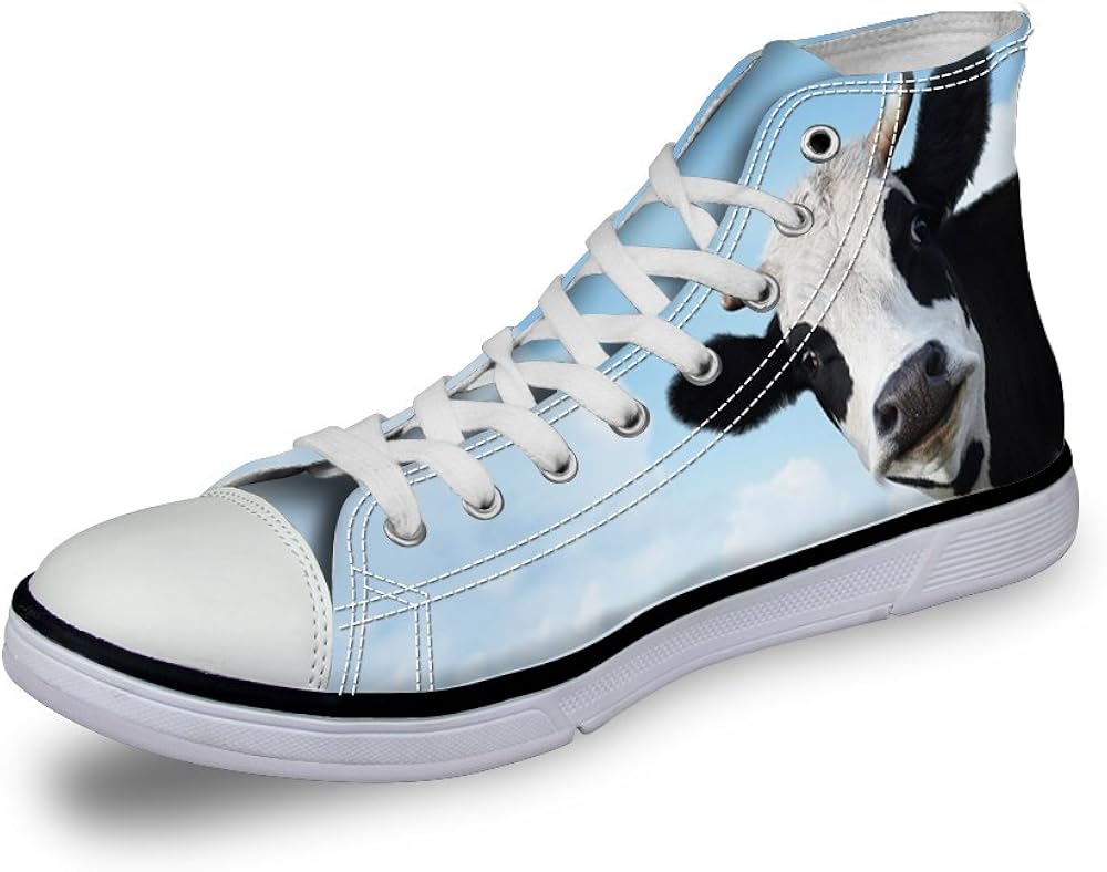 cow print lace up sneakers