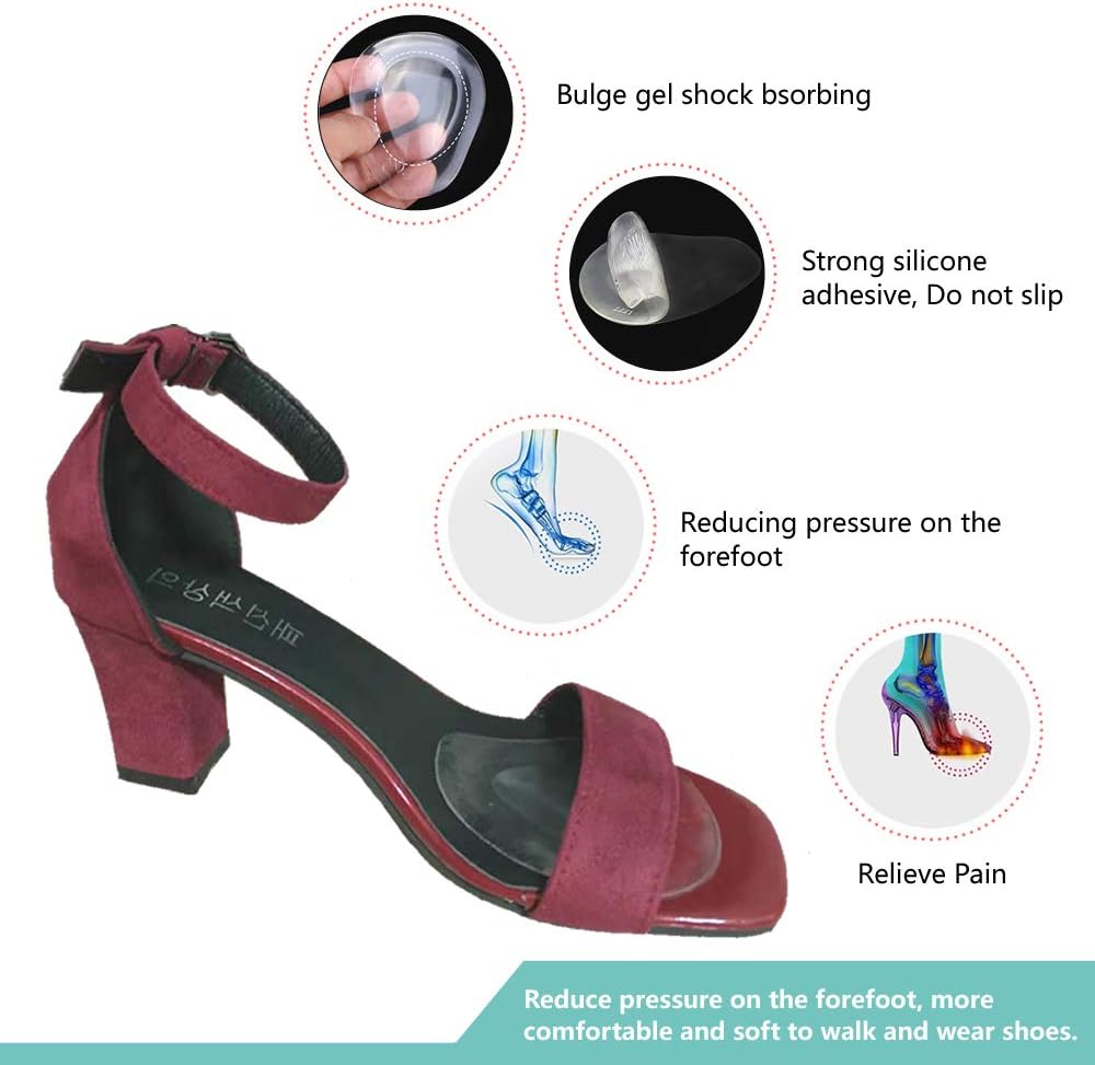 Temiart Ball of Foot Cushions Metatarsal Pads for Women Men Soft Gel Insoles Supports Forefoot Cushioning, Pain Relief Morton's Neuroma Foot Pads (4 Pair): Health & Personal Care