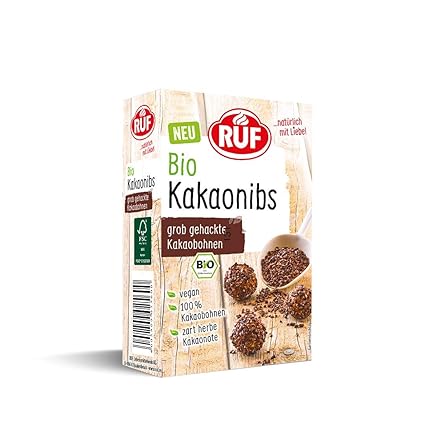RUF Bio Kakaonibs 100% grob gehackte Kakaobohnen vegan, 150 g: Amazon