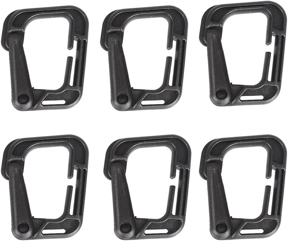 KRATARC Krayney Tactical Lightweight Plastic D-Ring Lock Hang Snap Hook Clip Keychain for Molle Webbing Tactical Vest Backpack Pouch