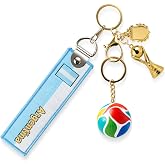 BIEDRTY 4PCS Soccer Keychain Set Inspired by World Cup Design 2026, Soccer Ball Keychains with Fabric Tag and Country-Themed Emblem, Sports Bag Decor Soccer Accessories for Fan Gift(Argentina)