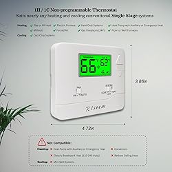 NonProgrammable Thermostat for House, Single-Stage