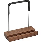 BOWDEX Now Playing Vinyl Record Stand, Black Walnut Record Holder | Now playing vinyl record stand for record display beside a turntable, shelf, or desktop.