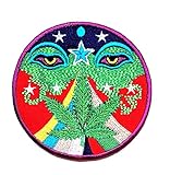 HHO Weed Marijuana Rasta Nepal Mani Mantra Wisdom Buddha Eyes Lucky Sign Logo Hippie Retro Biker Patch Embroidered DIY Patches Cute Applique Sew Iron on Kids Craft Patch for Bags Jackets Jeans Clothes