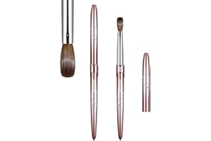 Acrylic Nail Brush Size 8,KEMEISI 100% Pure Kolinsky Nail Art Brushes Sturdy Handle Oval Shaped Acrylic Powder Nail Design Tools for Professional Manicure DIY Home Salon (Brown Gradient)