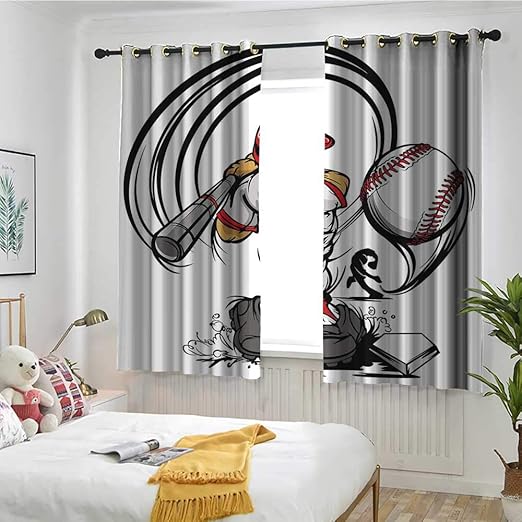 Amazon Com Marymunger Teen Room Decor Blackout Curtain Baseball