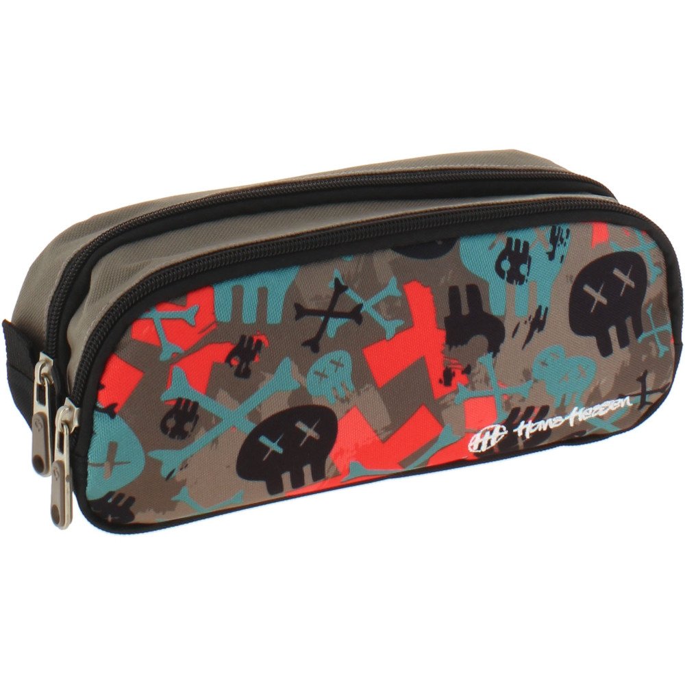 Grafoplás Skate Hans Tiessen School Pencil Case with Two Pockets and Two Zippers 24.5 x 9.5 x 8 cm