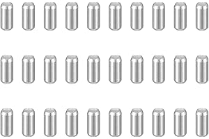 HARFINGTON 100pcs Dowel Pins M2(2mm) x 4mm 304 Stainless Steel Cylindrical Shelf Support Peg Pin Rod Fasten Elements for Metal Devices Wood Furniture DIY Installation, Silver