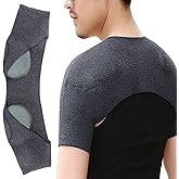 FERCAISH Double Shoulder Brace Warm Support Protector Shoulder Strap Brace, Knitted Warm Shoulder Straps for Fall and Winter, Office Home Sports Knit Cashmere Guard for Rotator Cuff Shoulder (L)