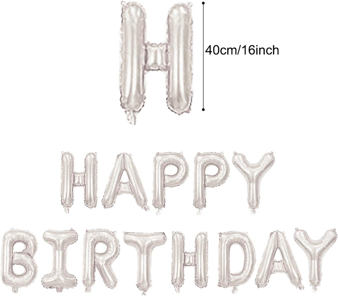 ZERODECO Silver Birthday Party Decorations, Bday Metallic Foil Happy Birthday Garland, Fringe Shiny Curtains - Image 5