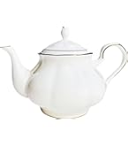White Porcelain Diana Teapot - 2 Cup Capacity, Microwave & Dishwasher Safe