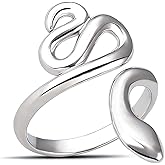 Open Stacking Snake Rings for women Snake Ring Love Heart Adjustable Finger Rings for Women Jewelry Gift