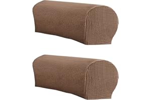 LINGXIYA Soft Stretch Plush Armrest Covers, Stretch Armrest Covers for Chairs/Sofas, Couch Arm Covers, Furniture Protector Armchair Slipcovers for Recliner, Set of 2